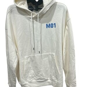Mode of One Cream Hoodie with Blue Print XXL